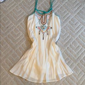 • Cream and Teal Dress •